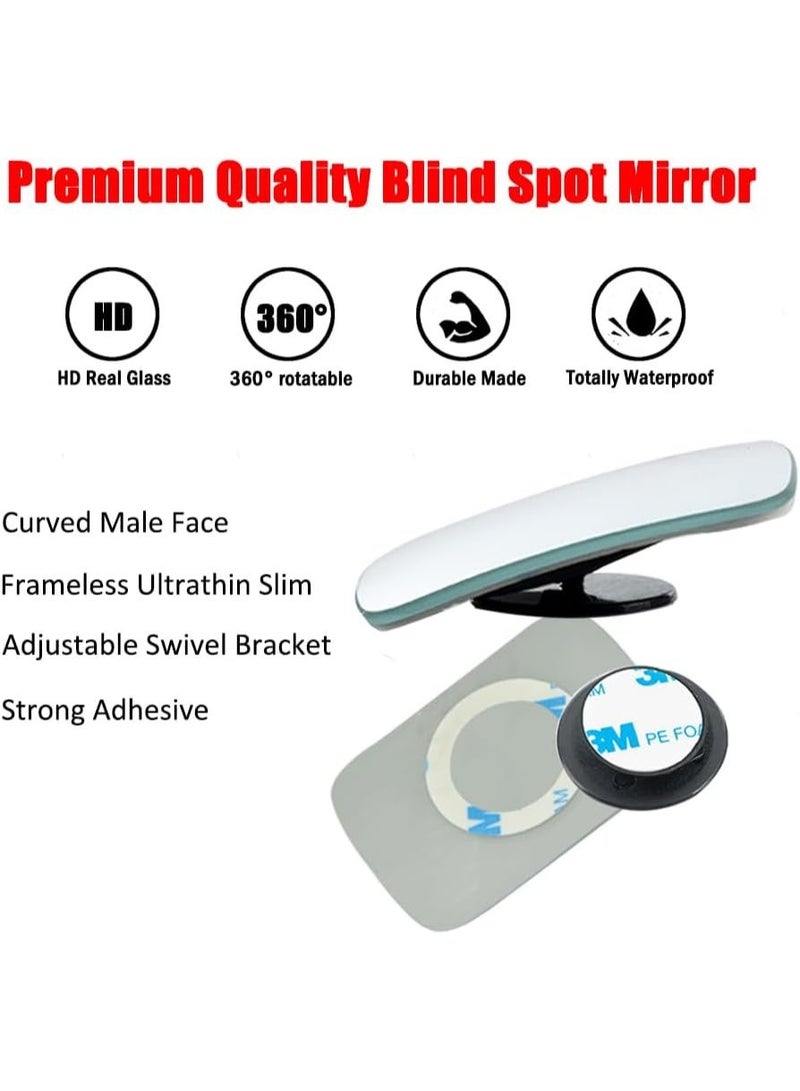 Blind Spot Mirror Rectangular, HD Glass Frameless Stick on Adjustabe Convex Wide Angle Rear View Blind Spot Car Mirror for Car Blind Spot, Pack of 4 - Image 3